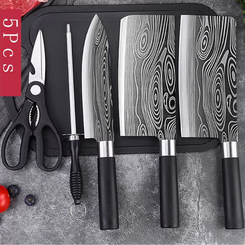 Certainly! Here's an optimized Laser Damascus Stainless Steel Kitchen Knife Set with Scissors & Sharpening Rod – Ultimate Chef Cooking Tools for Precision Slicing
