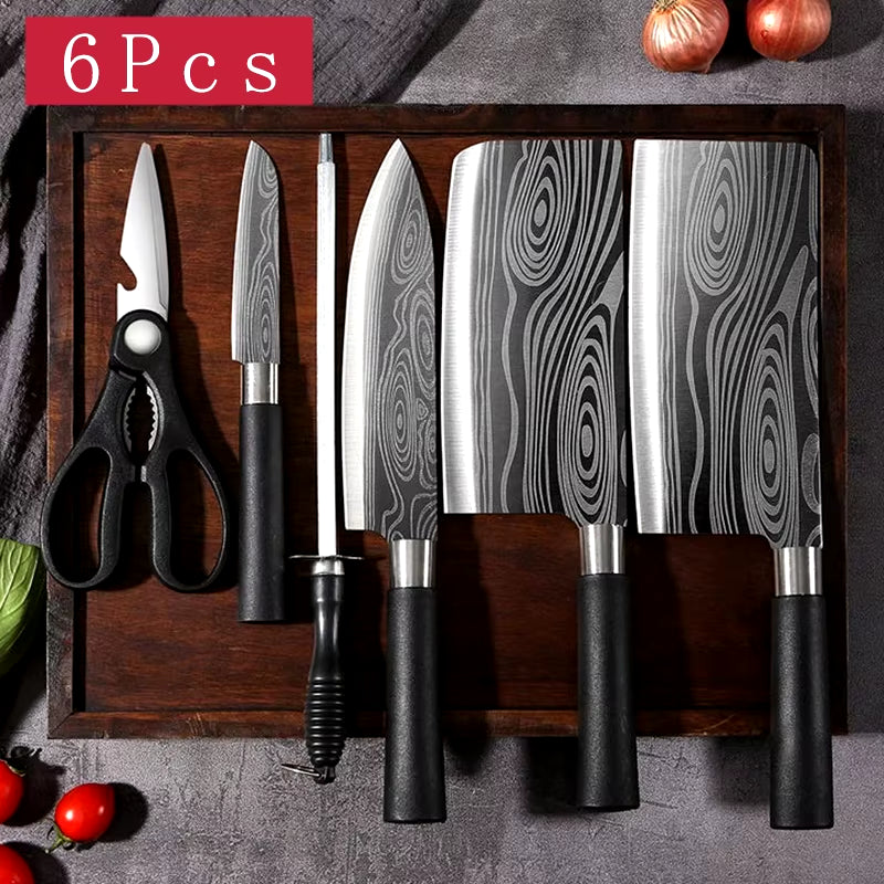 Certainly! Here's an optimized Laser Damascus Stainless Steel Kitchen Knife Set with Scissors & Sharpening Rod – Ultimate Chef Cooking Tools for Precision Slicing