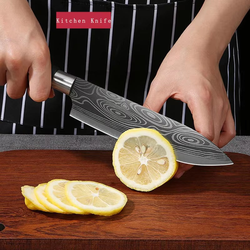 Certainly! Here's an optimized Laser Damascus Stainless Steel Kitchen Knife Set with Scissors & Sharpening Rod – Ultimate Chef Cooking Tools for Precision Slicing
